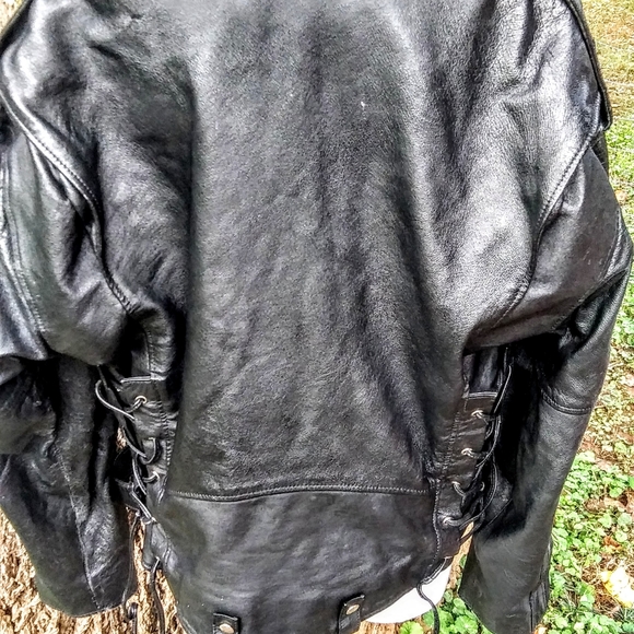 COPY - CANADIAN COS NOVA M  L-XL VINTAGE MOTO JACKET SPIKED STUDDED - Picture 6 of 8